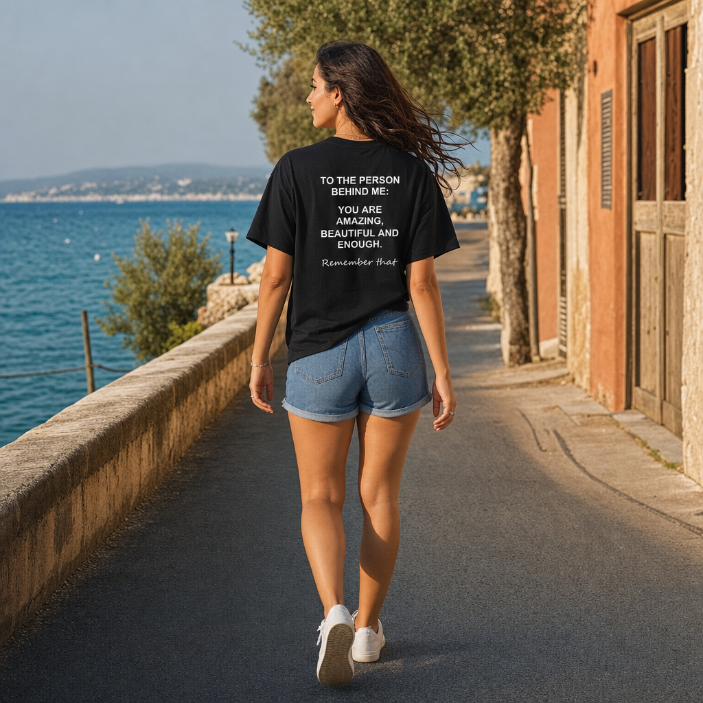 To The Person Behind Me - Motivational Tee — scene 02 female back full