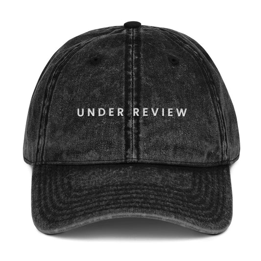 Under Review embroidered vintage cap in black