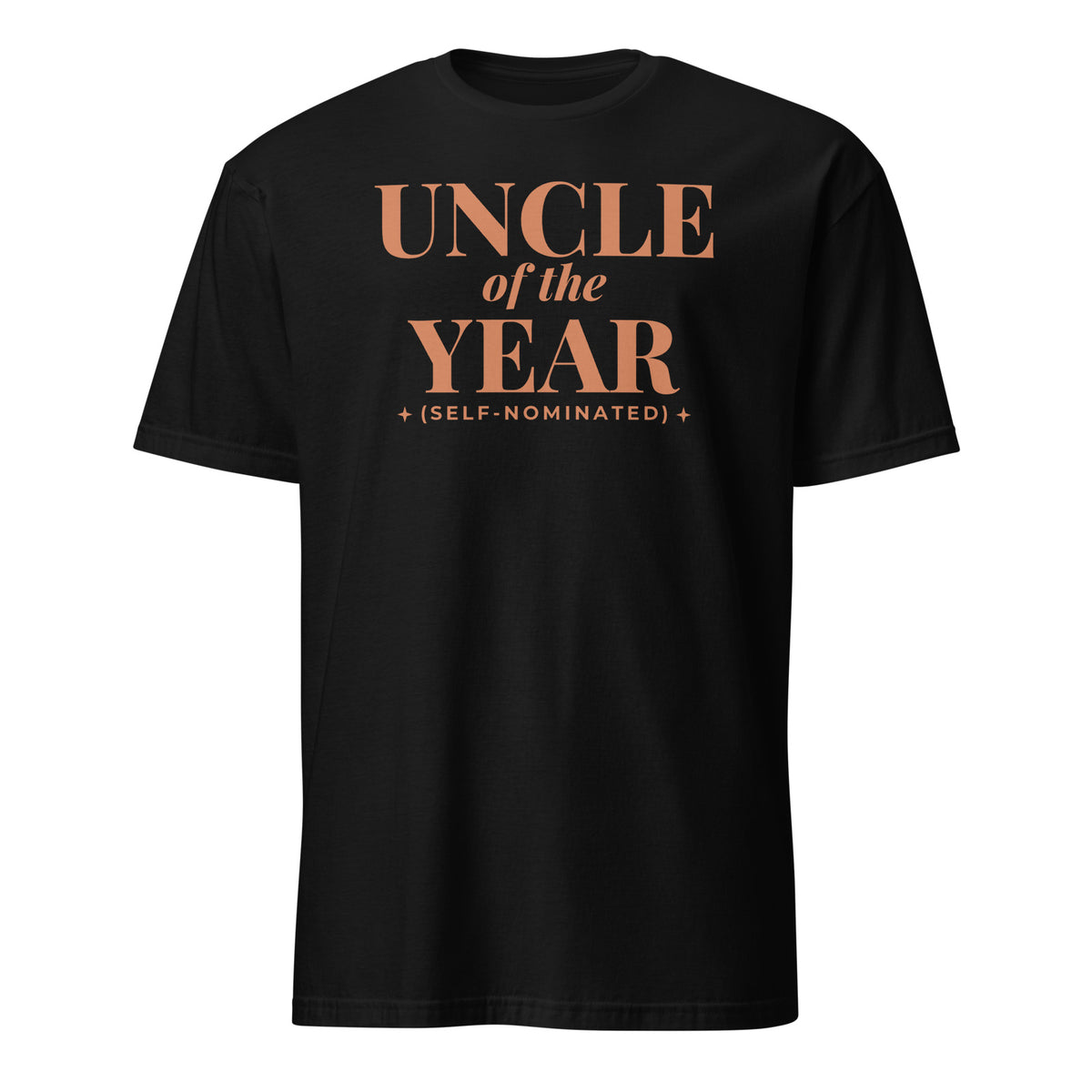 Uncle of the Year tee in Black, front print
